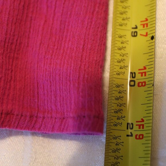 Lane Bryant Size 14-16 Lightweight Pink Gauzy Blouse V-Neck with Buttons Cotton - Picture 7 of 13